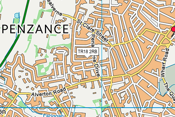 TR18 2RB map - OS VectorMap District (Ordnance Survey)