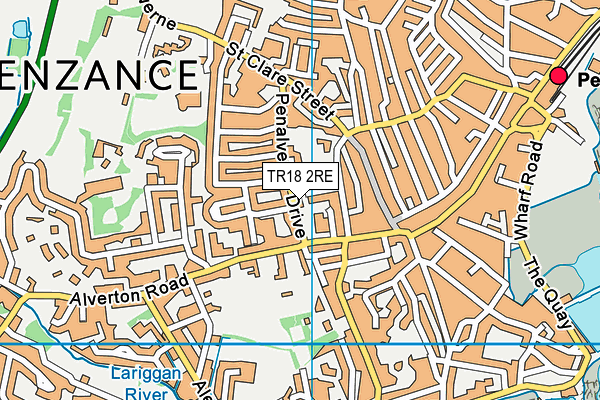 TR18 2RE map - OS VectorMap District (Ordnance Survey)