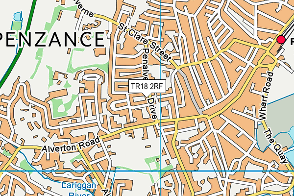 TR18 2RF map - OS VectorMap District (Ordnance Survey)