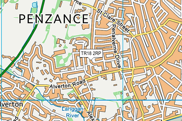 TR18 2RP map - OS VectorMap District (Ordnance Survey)