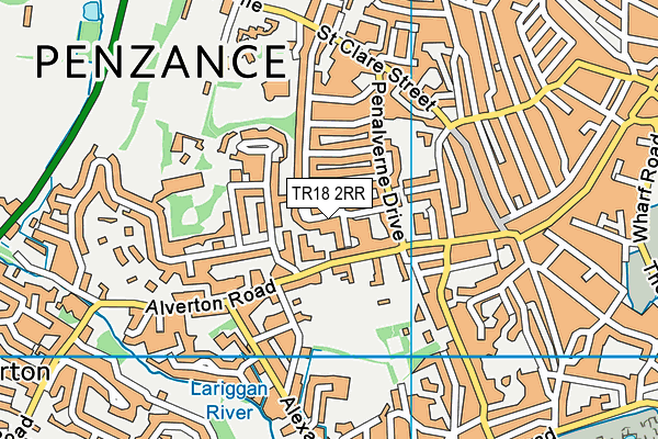 TR18 2RR map - OS VectorMap District (Ordnance Survey)