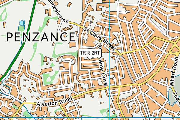 TR18 2RT map - OS VectorMap District (Ordnance Survey)