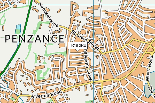 TR18 2RU map - OS VectorMap District (Ordnance Survey)
