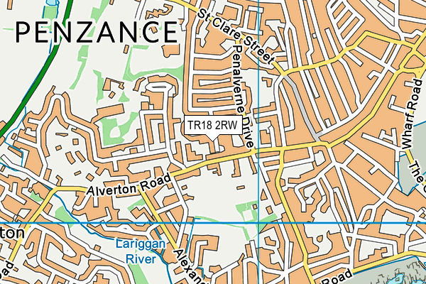 TR18 2RW map - OS VectorMap District (Ordnance Survey)