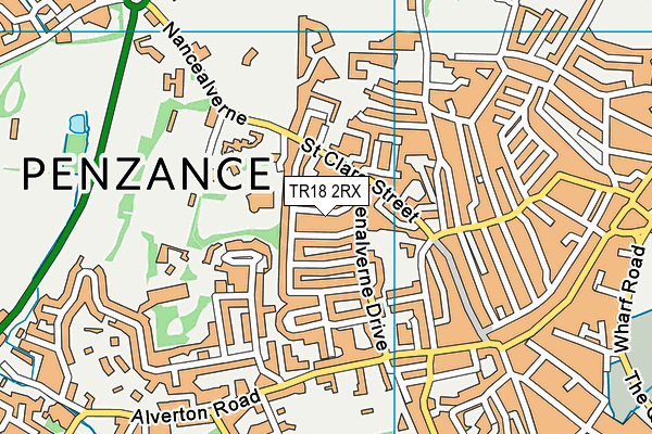 TR18 2RX map - OS VectorMap District (Ordnance Survey)