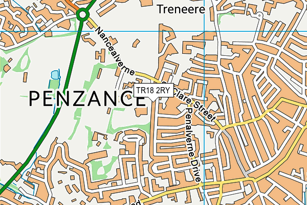 TR18 2RY map - OS VectorMap District (Ordnance Survey)