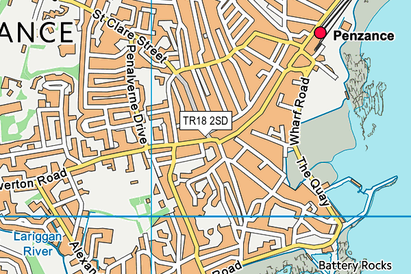 TR18 2SD map - OS VectorMap District (Ordnance Survey)