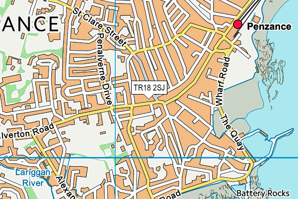 TR18 2SJ map - OS VectorMap District (Ordnance Survey)