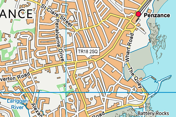 TR18 2SQ map - OS VectorMap District (Ordnance Survey)