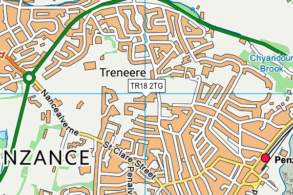 TR18 2TG map - OS VectorMap District (Ordnance Survey)