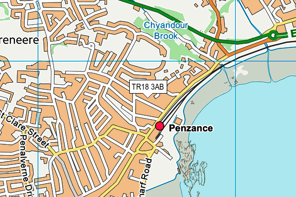 TR18 3AB map - OS VectorMap District (Ordnance Survey)