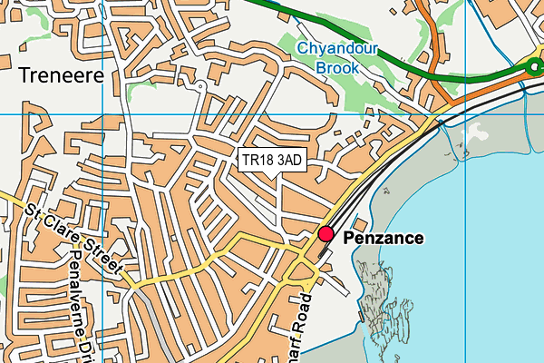 TR18 3AD map - OS VectorMap District (Ordnance Survey)