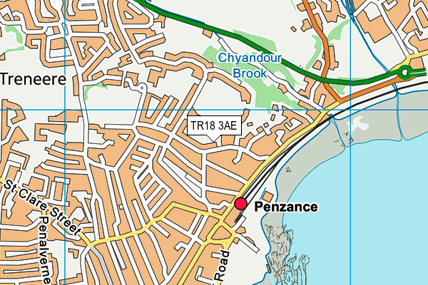 TR18 3AE map - OS VectorMap District (Ordnance Survey)