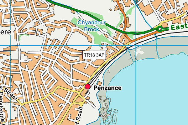 TR18 3AF map - OS VectorMap District (Ordnance Survey)