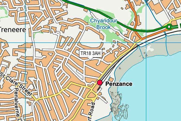 TR18 3AH map - OS VectorMap District (Ordnance Survey)