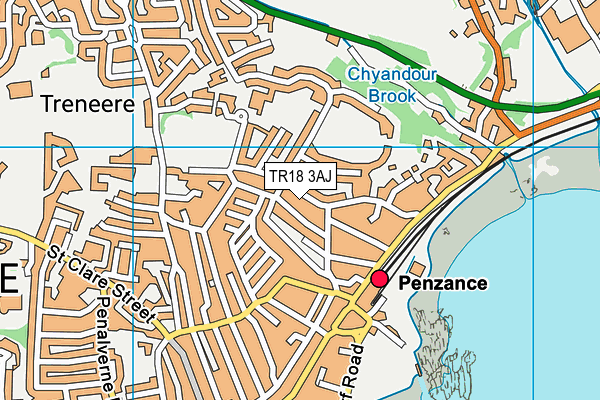 TR18 3AJ map - OS VectorMap District (Ordnance Survey)