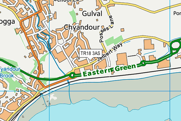 TR18 3AS map - OS VectorMap District (Ordnance Survey)