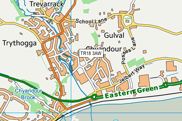 TR18 3AW map - OS VectorMap District (Ordnance Survey)