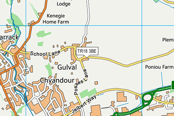 TR18 3BE map - OS VectorMap District (Ordnance Survey)