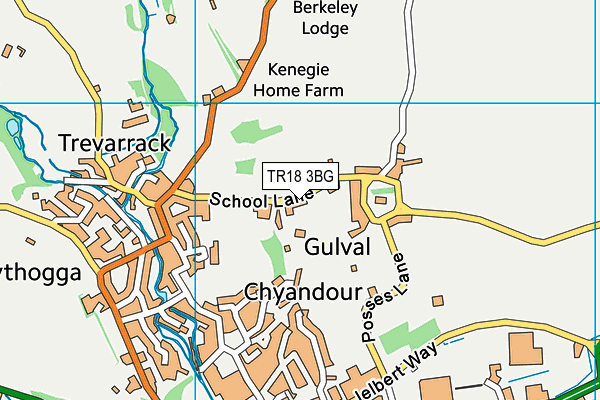 TR18 3BG map - OS VectorMap District (Ordnance Survey)