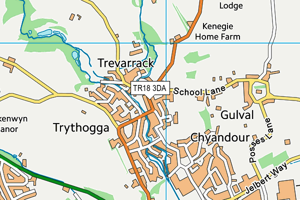 TR18 3DA map - OS VectorMap District (Ordnance Survey)