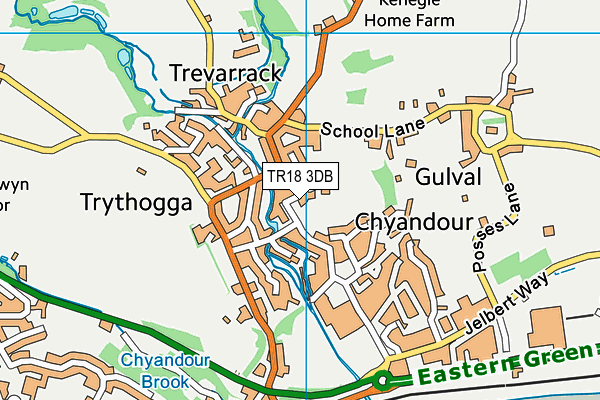 TR18 3DB map - OS VectorMap District (Ordnance Survey)