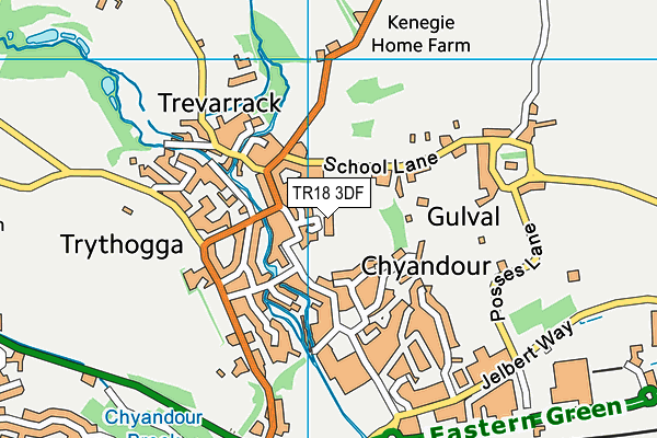 TR18 3DF map - OS VectorMap District (Ordnance Survey)