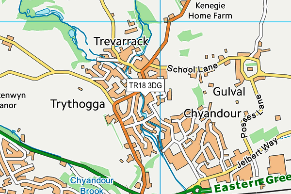 TR18 3DG map - OS VectorMap District (Ordnance Survey)