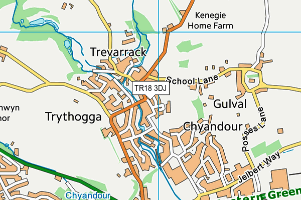 TR18 3DJ map - OS VectorMap District (Ordnance Survey)
