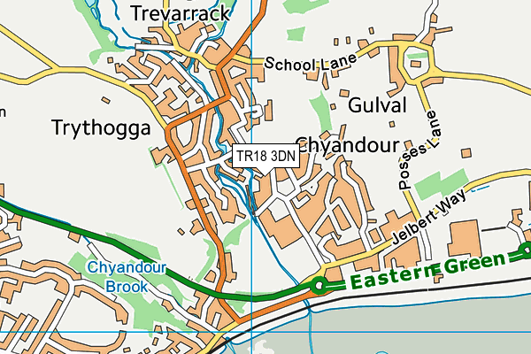 TR18 3DN map - OS VectorMap District (Ordnance Survey)