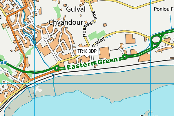 TR18 3DP map - OS VectorMap District (Ordnance Survey)