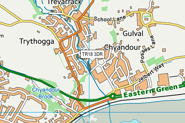 TR18 3DR map - OS VectorMap District (Ordnance Survey)