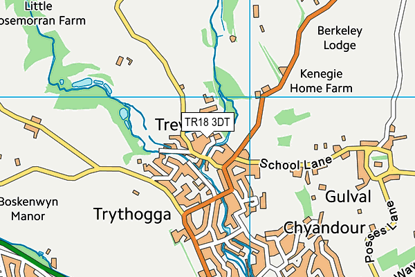 TR18 3DT map - OS VectorMap District (Ordnance Survey)