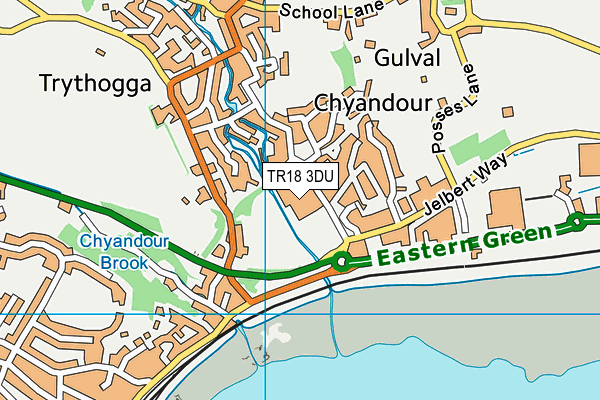 TR18 3DU map - OS VectorMap District (Ordnance Survey)