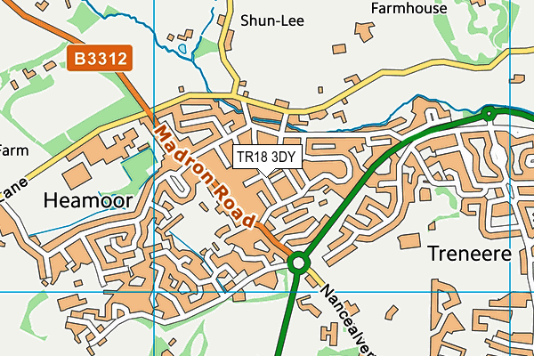 TR18 3DY map - OS VectorMap District (Ordnance Survey)