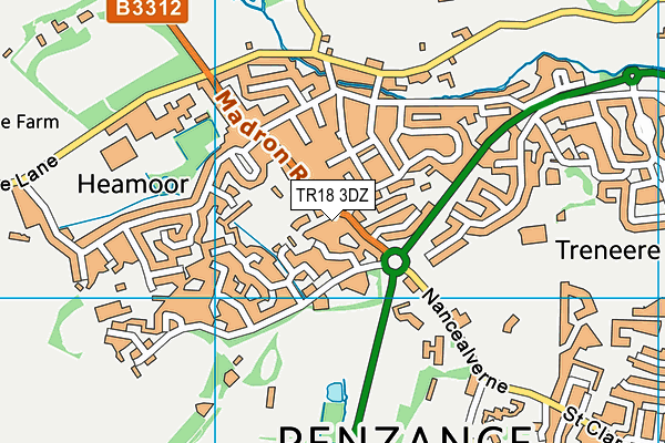 TR18 3DZ map - OS VectorMap District (Ordnance Survey)