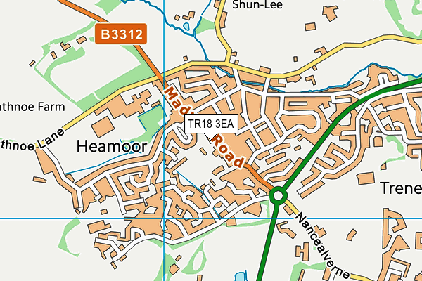 TR18 3EA map - OS VectorMap District (Ordnance Survey)