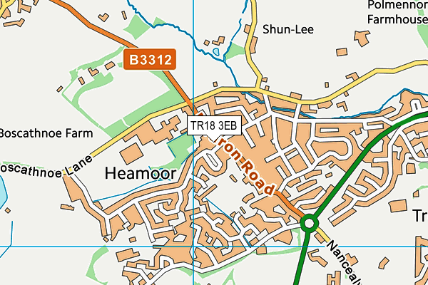 TR18 3EB map - OS VectorMap District (Ordnance Survey)