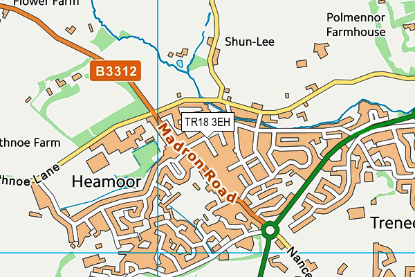 TR18 3EH map - OS VectorMap District (Ordnance Survey)