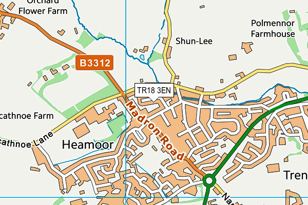 TR18 3EN map - OS VectorMap District (Ordnance Survey)