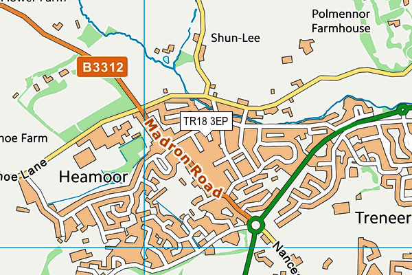 TR18 3EP map - OS VectorMap District (Ordnance Survey)