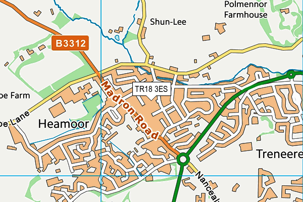 TR18 3ES map - OS VectorMap District (Ordnance Survey)