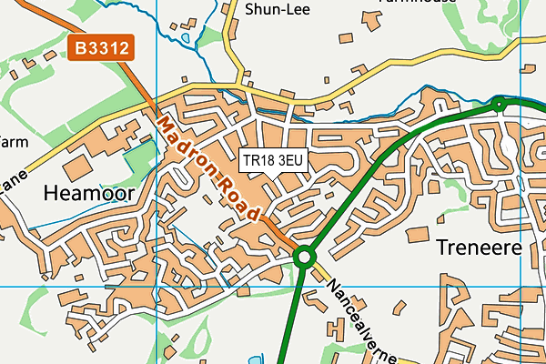 TR18 3EU map - OS VectorMap District (Ordnance Survey)