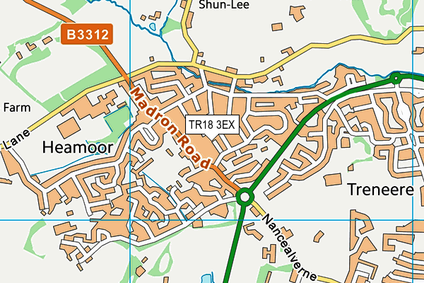 TR18 3EX map - OS VectorMap District (Ordnance Survey)