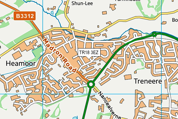 TR18 3EZ map - OS VectorMap District (Ordnance Survey)