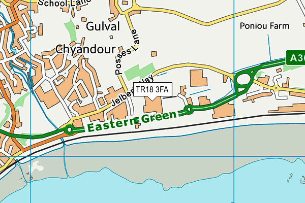 TR18 3FA map - OS VectorMap District (Ordnance Survey)