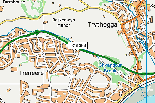 TR18 3FB map - OS VectorMap District (Ordnance Survey)