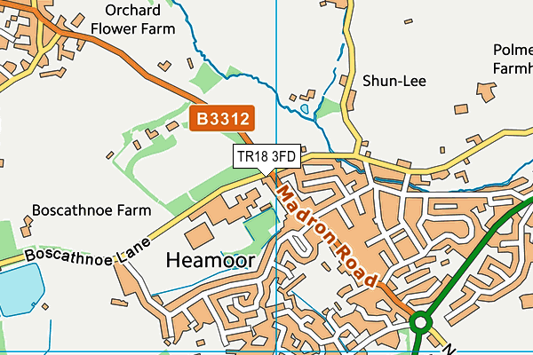 TR18 3FD map - OS VectorMap District (Ordnance Survey)