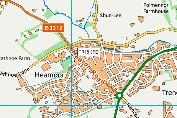 TR18 3FE map - OS VectorMap District (Ordnance Survey)