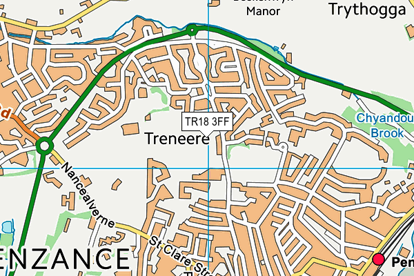 TR18 3FF map - OS VectorMap District (Ordnance Survey)